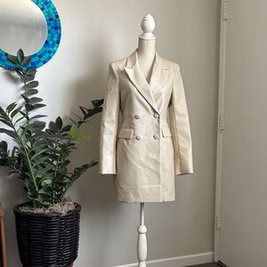 EUC 7 For All Mankind Cream Double-Breasted Blazer